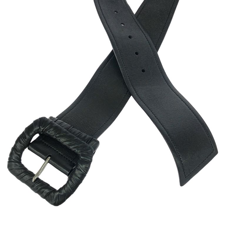 Prada Leather Wide Belt 4280 Black 32 80