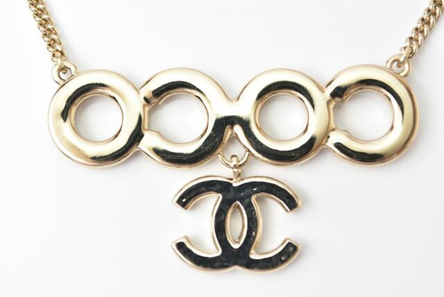 Chanel Necklace Pendant Chanel Coco Mark CC Pearl Motif Gold White