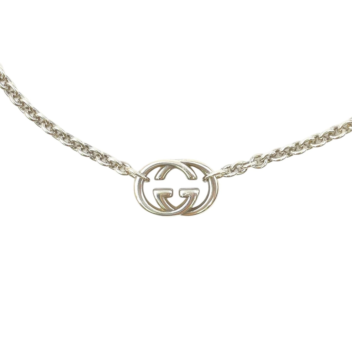 Gucci Interlocking Pendant Silver Necklace — view 2