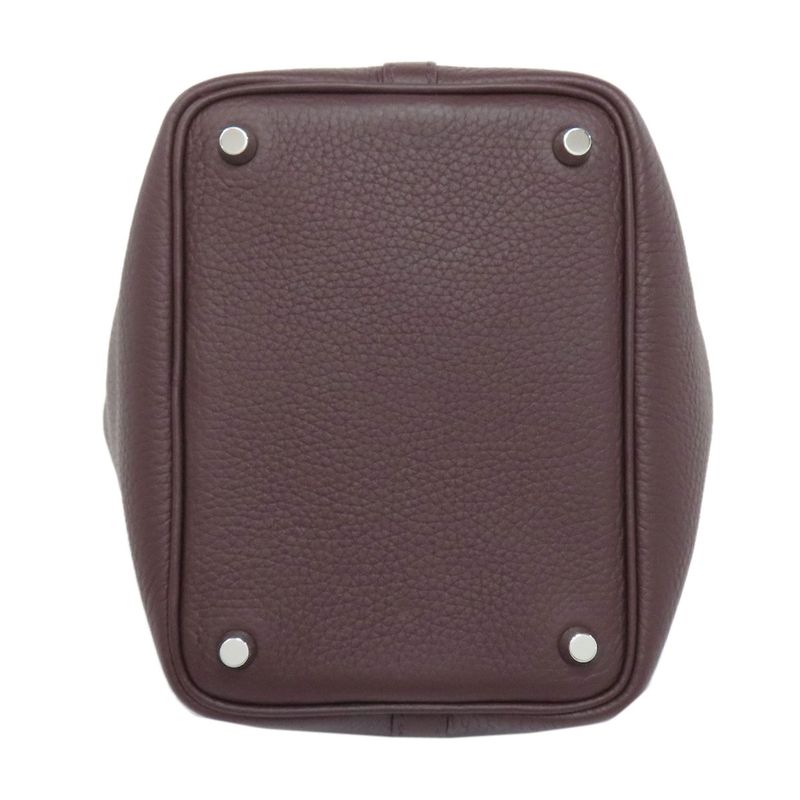 Hermes Picotin Lock PM Eclat Silver Hardware Handbag Taurillon Women