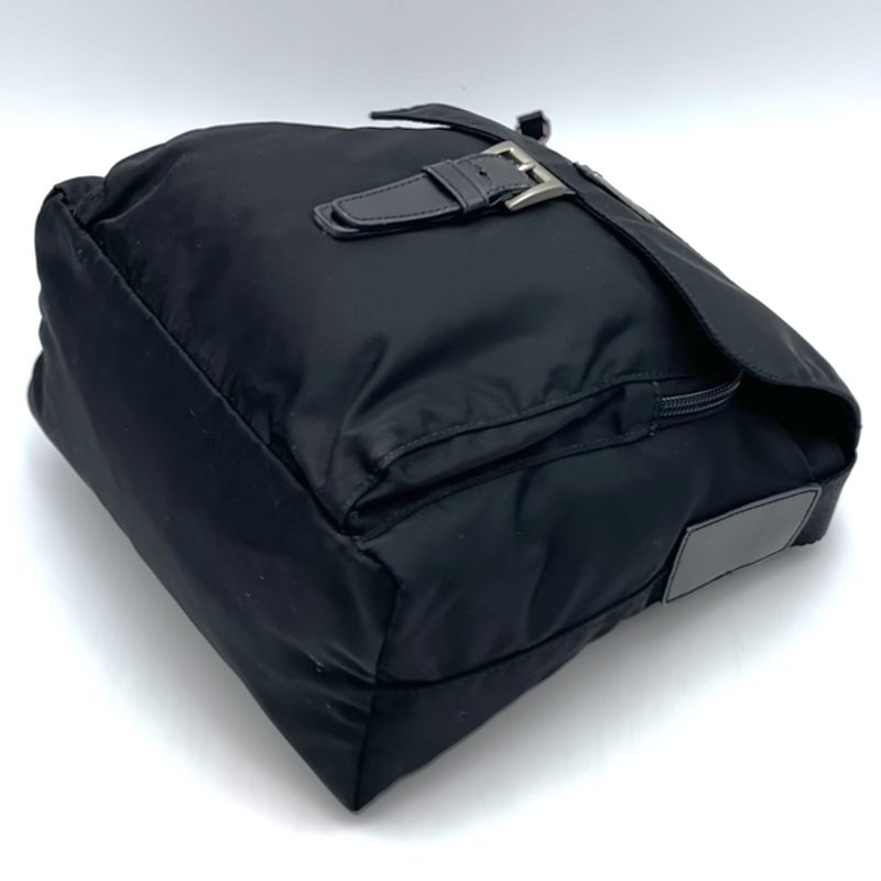 Prada Shoulder Bag Crossbody Bag Triangle Logo Black Nylon Men Women Fashion