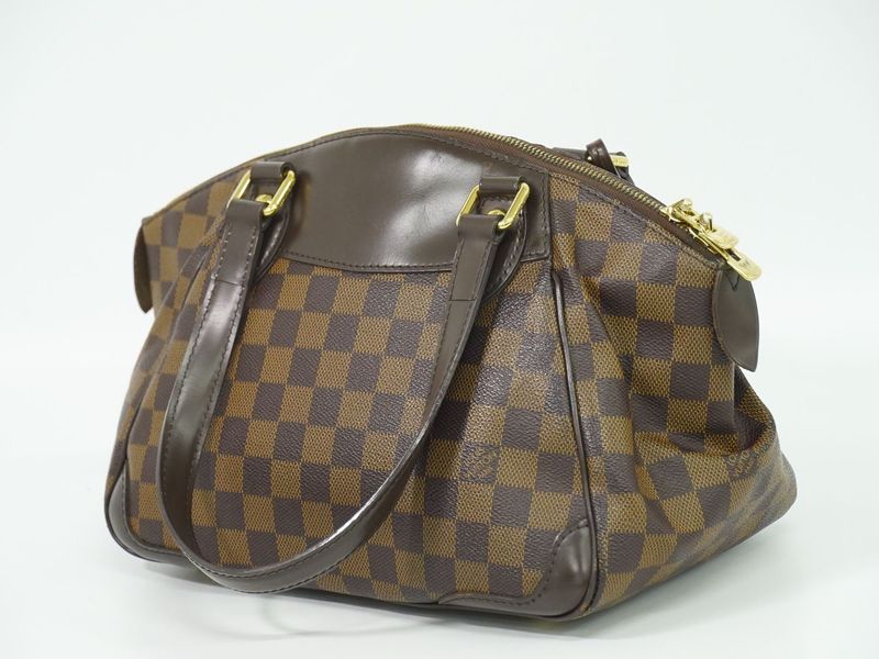 Authentic Louis Vuitton LV Verona PM Damier Ebène Tote Handbag Brown N41117