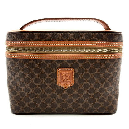 Celine MC96 Vanity Bag Handbag Cosmetic Pouch Macadam PVC Brown Ladies Men