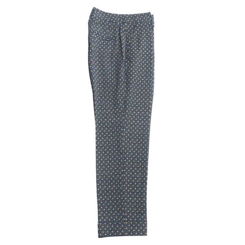 Prada Pants Size 38S Stretch Full Pattern Center Press Roll Up 20250218 Ra3425