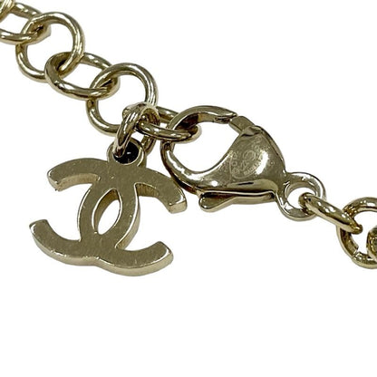 Chanel Necklace Pendant Choker Gold Coco Mark Rhinestone Chain