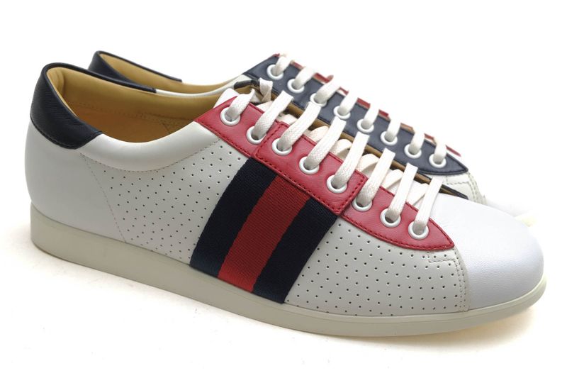 Gucci Shoes Sneakers Shoes Low Cut Ladies Women Leather Genuine White 192713