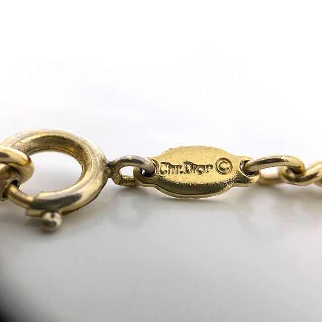 Christian Dior Long Necklace Gold Excellent Condition Vintage