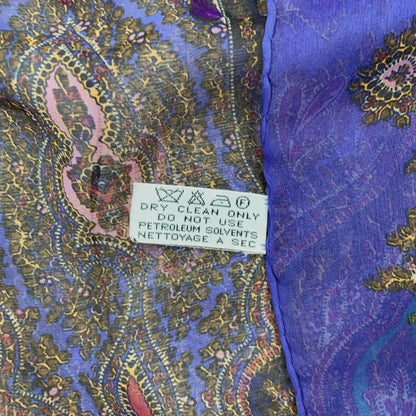 Chanel Gripoa Pattern Large Silk Scarf Jeweled Blue X Multicolor