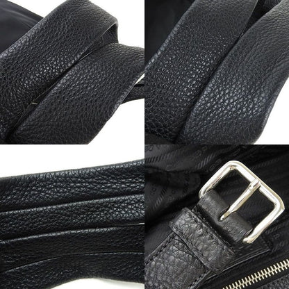 Prada 2WAY Tote Shoulder Bag Large Crossbody Nylon Blackblackleather Everyday