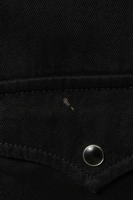 Saint Laurent Paris 18AW 531727 Ya778 Embroidery Western Long Sleeve Shirt