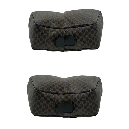 Celine Vintage Macadam Blason Triomphe Pattern Leather Handbag Mini Boston Bag