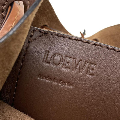 Loewe Shoulder Bag Balloon Bag Small Dark Brown And Brown Drawstring Shape
