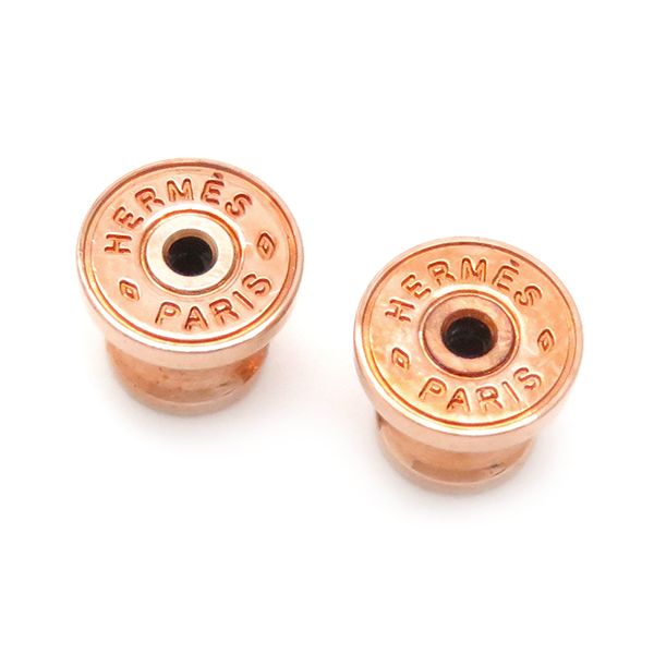 Hermes Earrings Pop Ash Hearrings Mini Metal Enamel Rose Dragee and Pink Gold