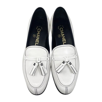 Chanel Loafers Fringe Moccasins G45405 B15187 Nt864 36 Size Calfskin Coco Mark