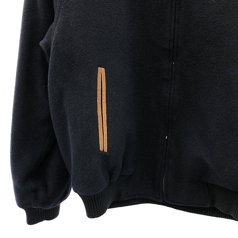 Gucci | 80s Vintage Wool Elbow Patch Zip Up Jacket | 50 | Navy | Men's