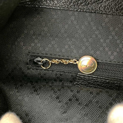 Gucci 00319560030 Backpack Daypack Black Suede/leather Bamboo Women's