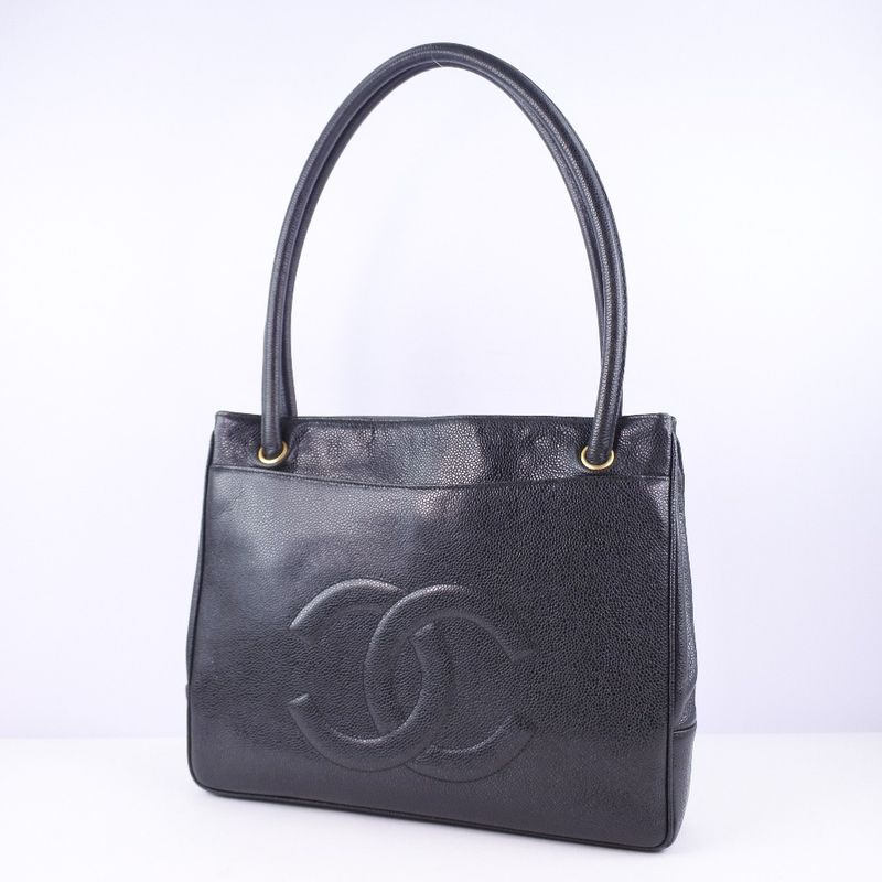 Chanel Caviar Skin Black Women's Tote Bag