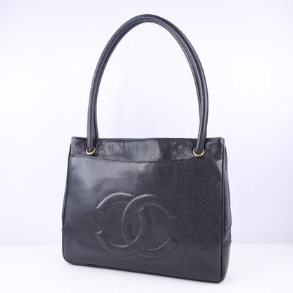 Chanel Caviar Skin Black Women's Tote Bag