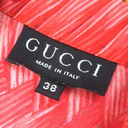 Gucci Vintage 1994 100% Silk Tom Ford Period Logo Fruit Print Gold Button