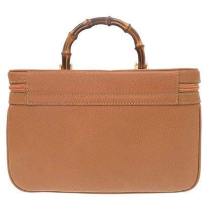 Gucci Bamboo 013 122 2491 Leather Brown 2WAY Vanity Bag Brown 0277 Gucci
