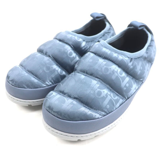  DIOR Homme Nylon Leather Oblique Padet Snow Slipper Slip-on Blue Grey 41 Made