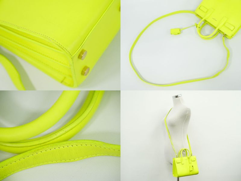 Authentic Saint Laurent Baby Sac De Jour 2WAY Shoulder Bag Handbag Pochette