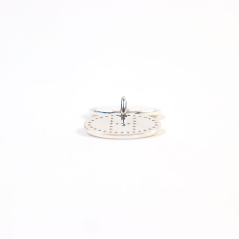 Hermes Eclipse Evelyn Ag925 H Logo Motif Perforated Oval Pendant Top Silver