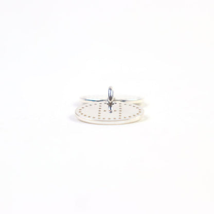 Hermes Eclipse Evelyn Ag925 H Logo Motif Perforated Oval Pendant Top Silver