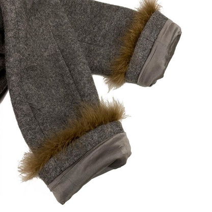 Chanel Coat Size 42 L Women - P09457 Gray Long Sleeves/fur/zip Up/fall/winter