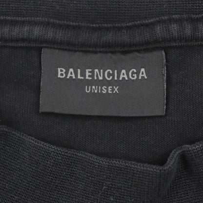 Balenciaga 22AW 712398 Be Different 100% Cotton Unisex Oversized Damaged Crew