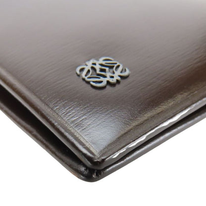 Loewe Wallet Leather Dark Crown Bifold Long Wallet Chic Men Loewe