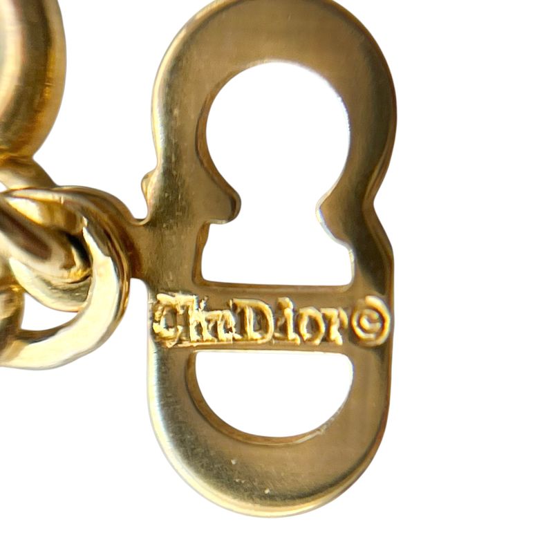 Christian DIOR Necklace Metal Plated Metal Plated CD Logo Gold