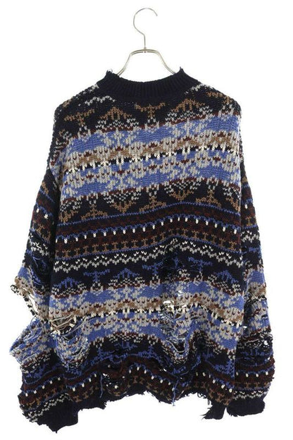 Balenciaga 21AW 662518 T1602 Destroy Oversize Knit Men's XS