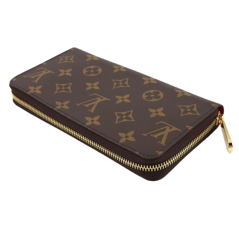 Louis Vuitton Monogram Zippy Wallet Round Zipper Long Wallet Coquelicot M41896