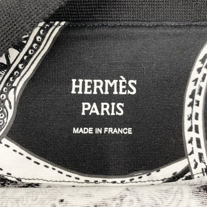Hermes Dress Cotton Black White 20 AW Print 3/4 Sleeve