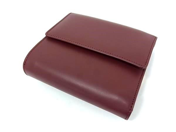 Cartier Leather Trifold Wallet With Coin Purse Coin Purse Billfold Bordeaux