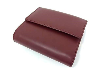 Cartier Leather Trifold Wallet With Coin Purse Coin Purse Billfold Bordeaux