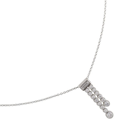 Tiffany & Co Jazz Double Drop Pt950platinum X Diamond Ladies 4.7g Necklace
