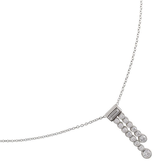Tiffany & Co Jazz Double Drop Pt950platinum X Diamond Ladies 4.7g Necklace