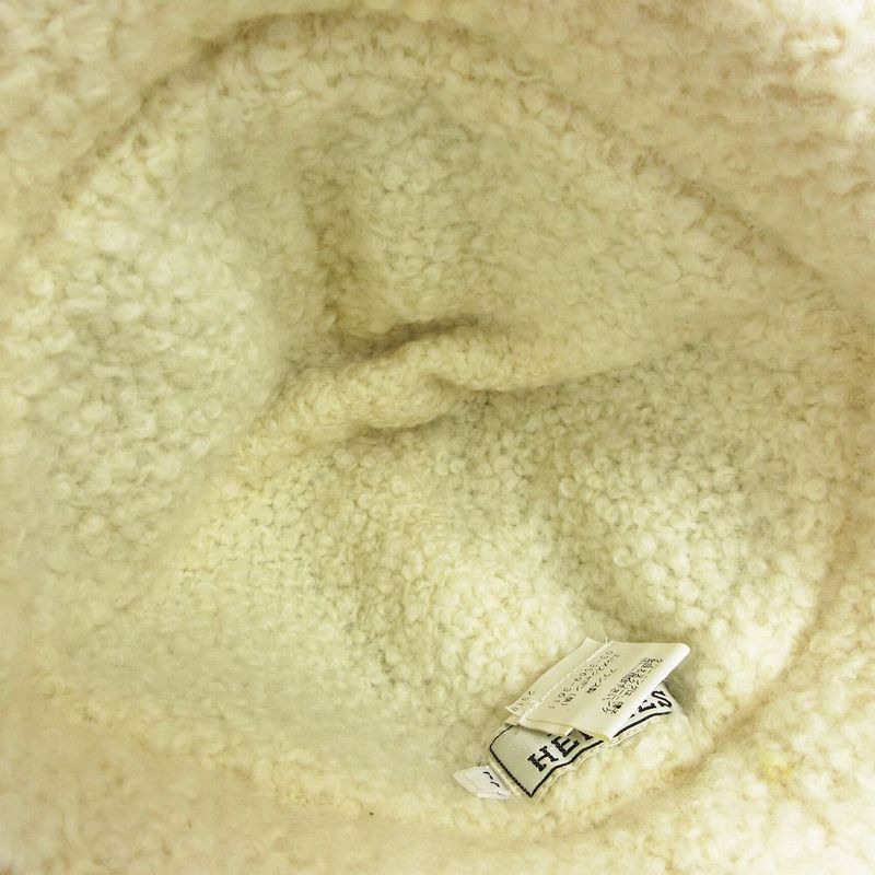 Hermes Alpaca Blend Beanie Knit Cap Hat White 2318 Size 56 Women