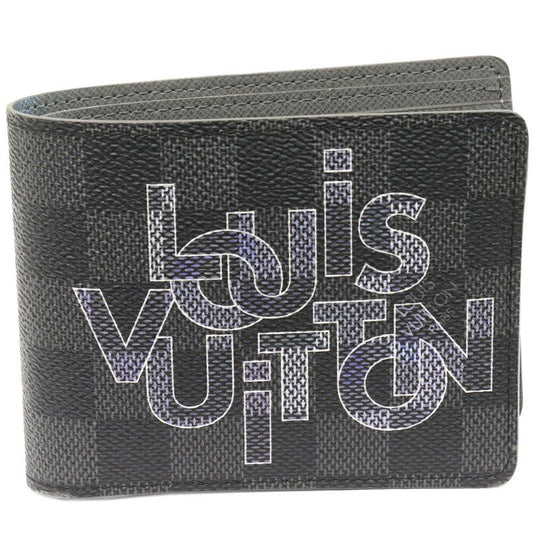 Louis Vuitton Bifold Billfold Without Coin Purse Damier Graphite Link Gray
