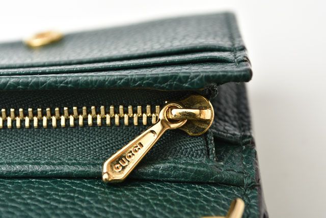 Gucci Mini Wallet Fold Wallet 570660 Zumi Chain Wallet In Dark Green