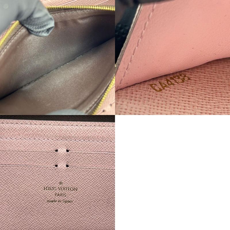 Louis Vuitton Portefeuille Clemence M61298 Monogram Rose Ballerine Brown Gold