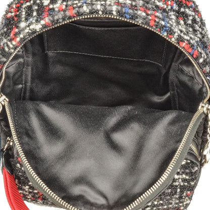 Chanel Backpack Tweed Nylon Black Silver Hardware Coco Mark 24th Astronaut Women