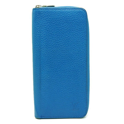 Louis Vuitton LV Zippy Wallet Vertical M58411 Taurillon Leather Blue Round Zip