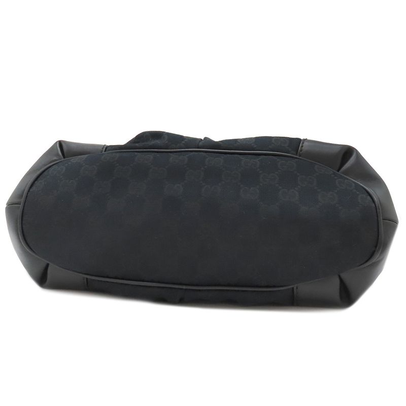 Gucci 2way Bag Sookie 2way GG Canvas Black Gold Hardware Black Shoulder Handbag