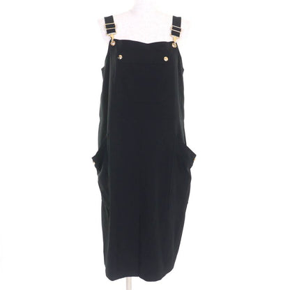 Celine 2r68g865c Triomphe Viscose Sable Workwear Dress Black 40 Women