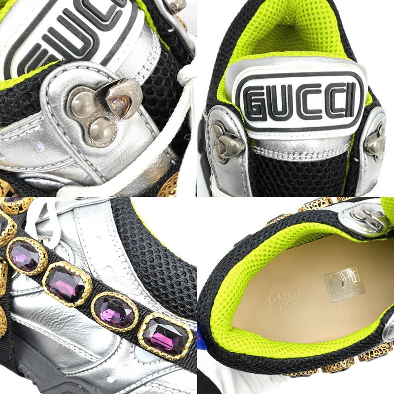 Gucci Flash Trek Bijou Sneakers - Removable No Size Notation Silver -