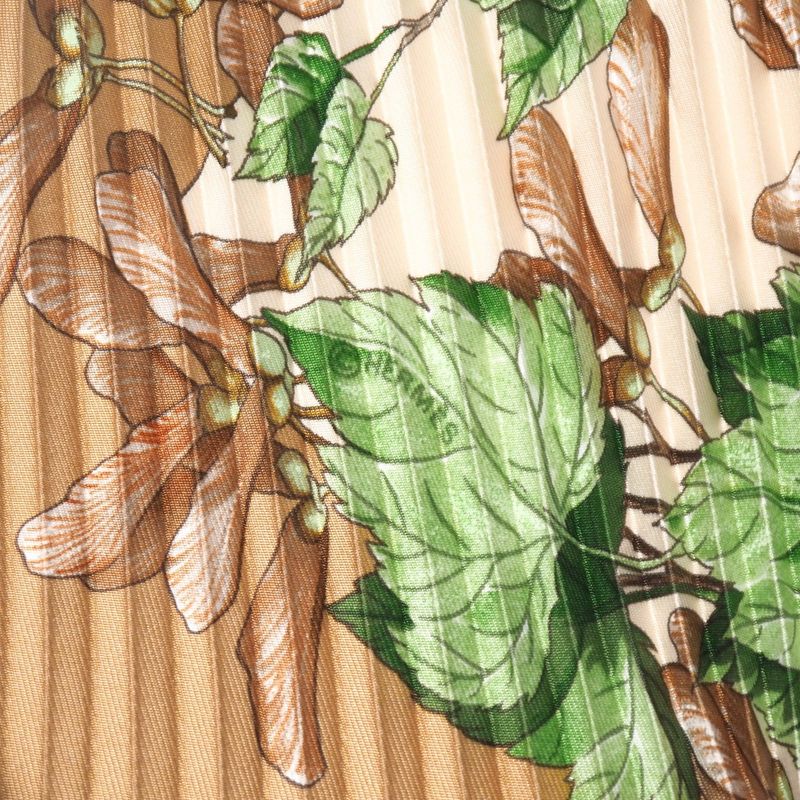 Hermes AU Coeur DES BOIS In The Woods Scarf Carreplicée All Silk Pleated Shawl