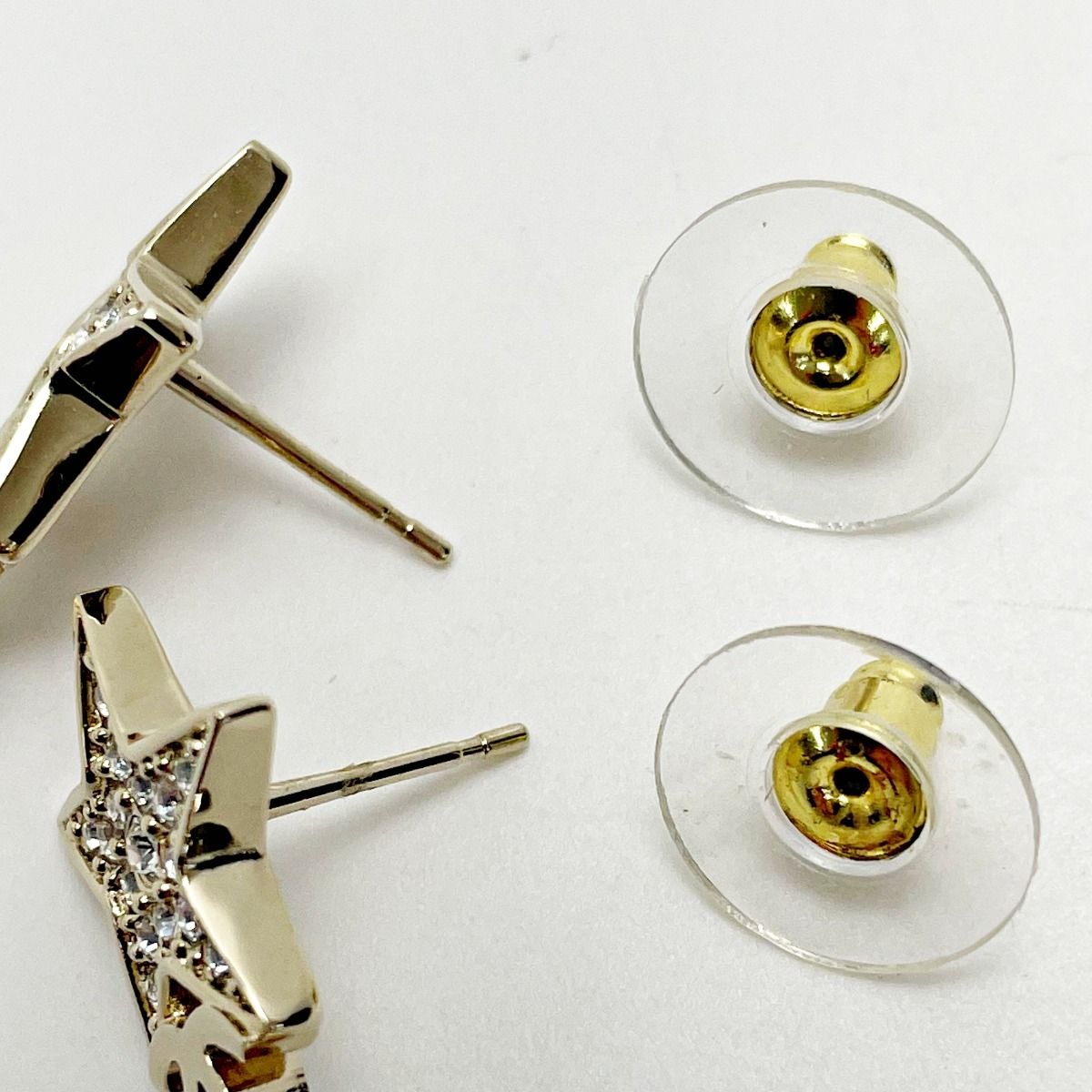 Chanel Earrings Gold Star Coco Mark GP Rhinestone Women's Accessories